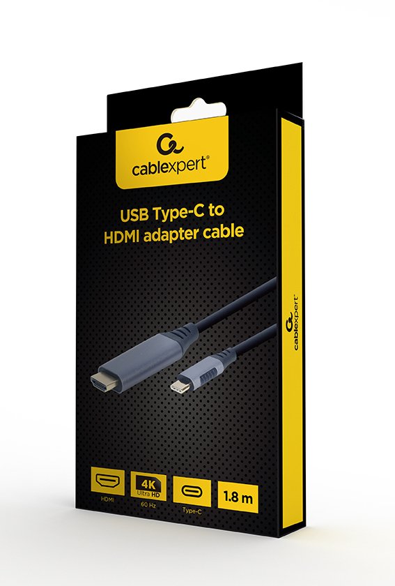 EAN 8716309121408 - Gembird CC-USB3C-HDMI-01-6 adaptador de cable de vídeo 1,8 m USB Tipo C HDMI tipo A (Estándar) Negro, Gri imagen 3