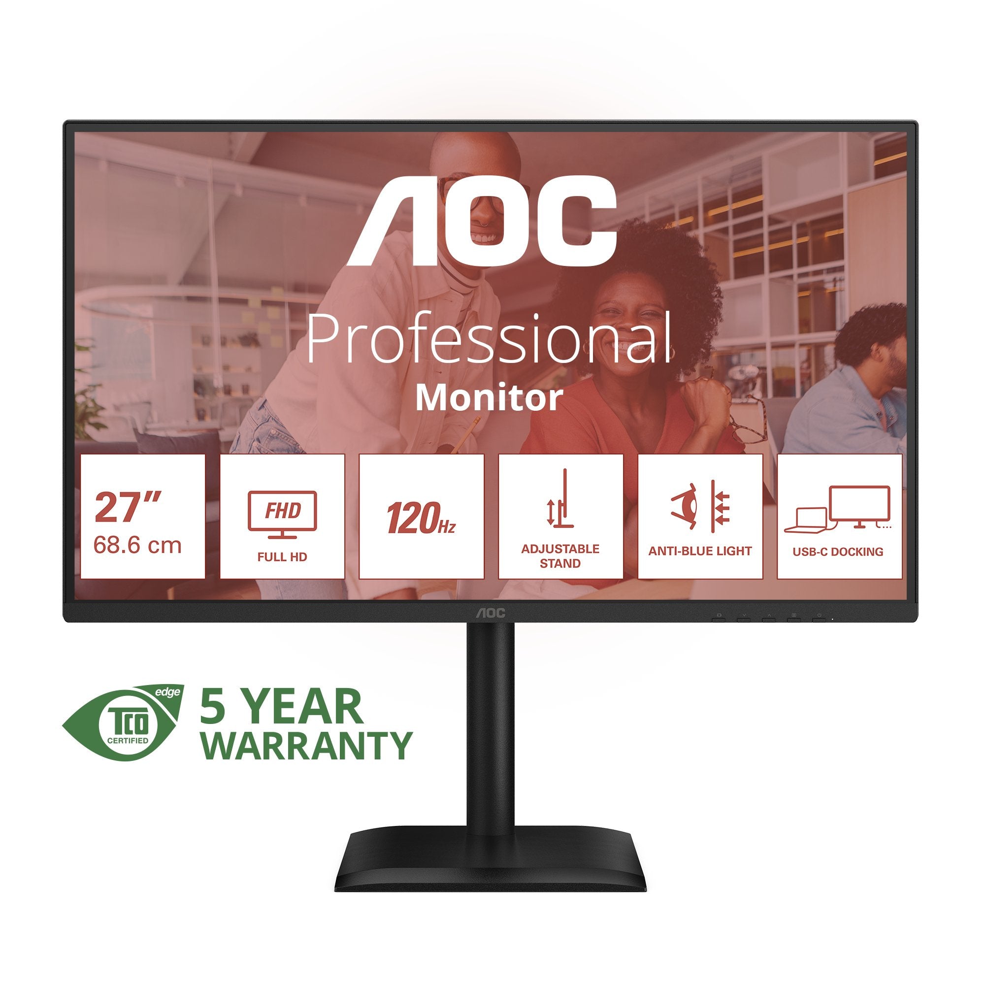 EAN 4038986182805 - AOC 27E4CV pantalla para PC 68,6 cm (27") 1920 x 1080 Pixeles Full HD LED Negro imagen 1