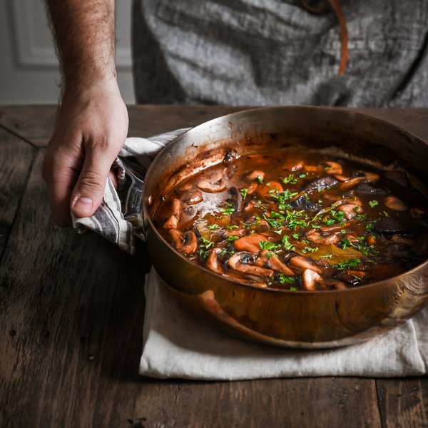De Buyer Prima Matera Saucepot Copper/Steel 28cm Curved Induct.Cacerola