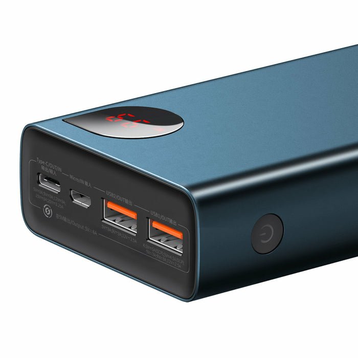 Powerbank Baseus Adaman Metal 20000mah, Pd, Qc 3.0, 65w, 2xusb + Usb-C + Micro Usb, (Niebieski)