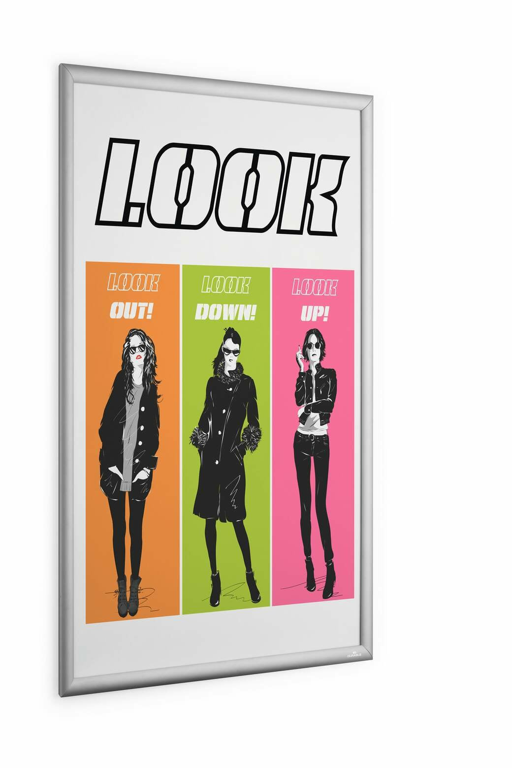 Durable 500923 Marco Para Pared 660 X 900 Mm Rectángulo Plata Aluminio