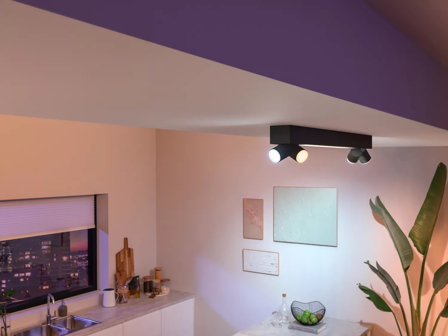 Philips Hue White And Color Ambiance Plafón Centris De Cuatro Focos