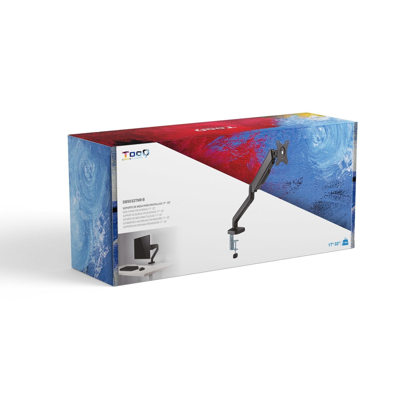 Tooq Soporte Mesa Pantalla - Giro - Inclinable - 1 Brazo 17-32 - Negro