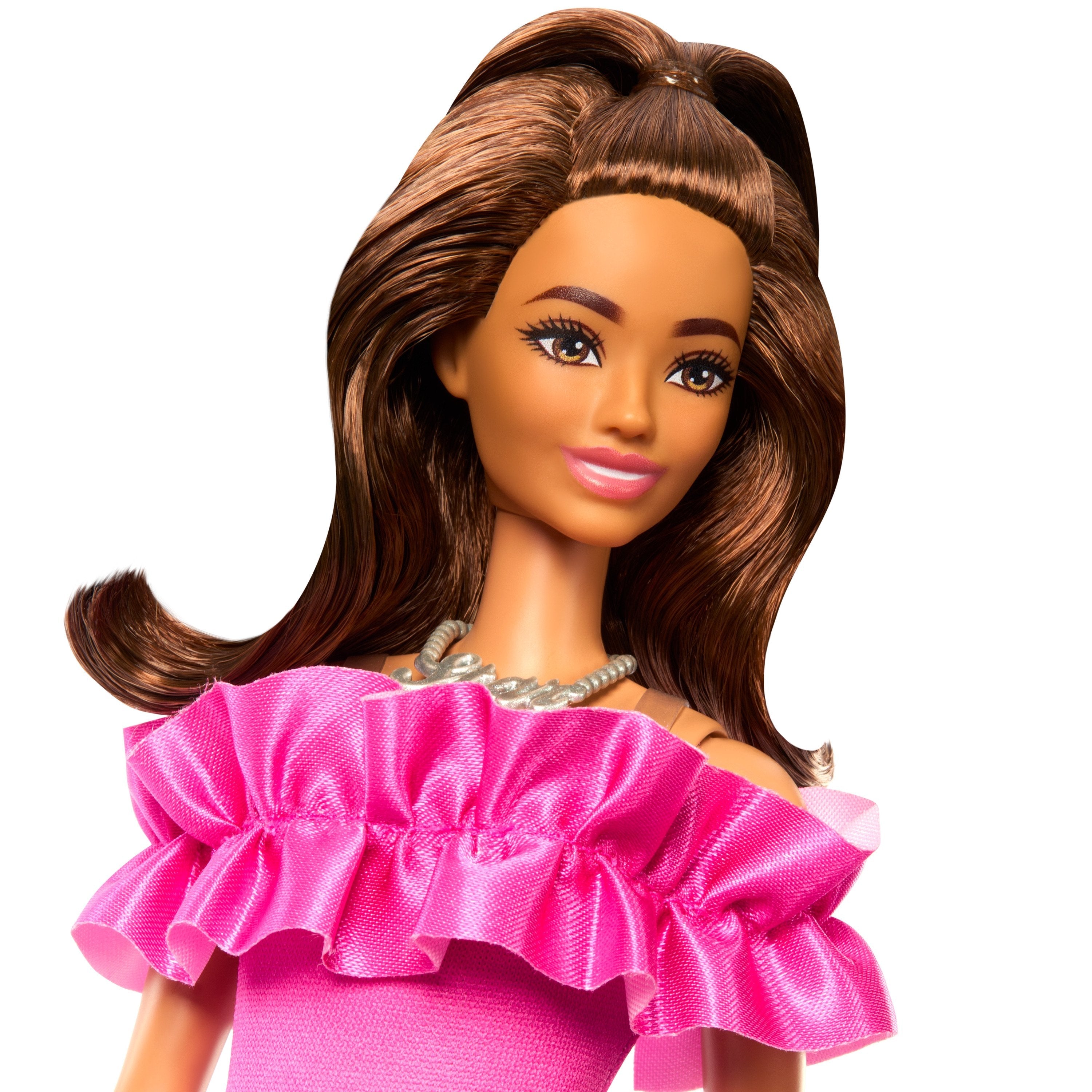 Muñeca Mattel Barbie Fashionistas Con Vestido Rosa Con Volantes