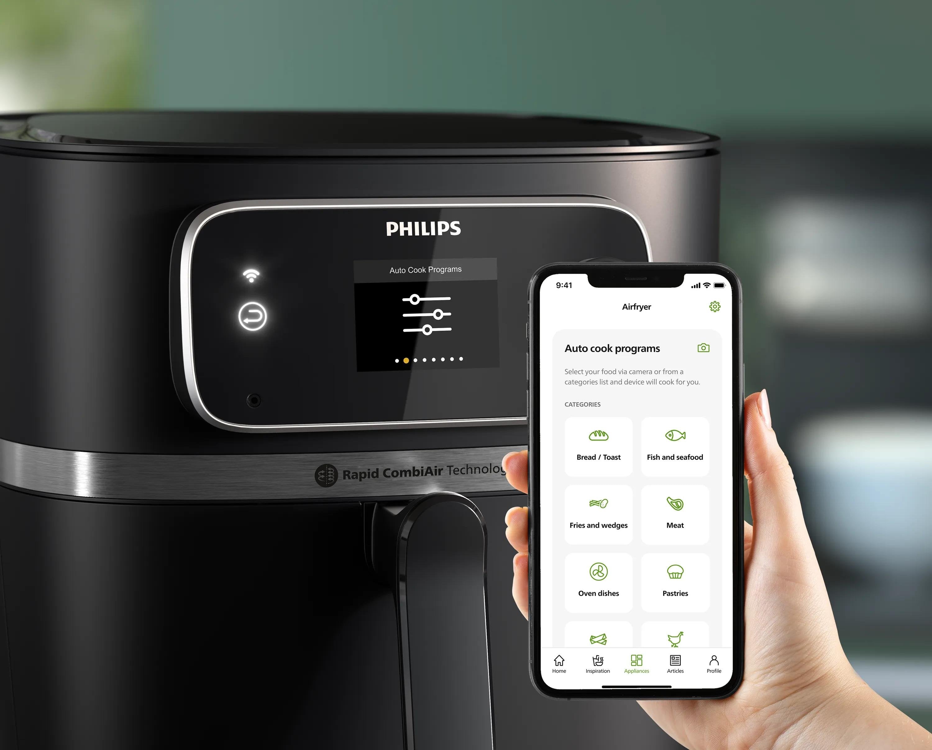 EAN 8720389015373 - Philips 7000 series HD9880/90 freidora Sencillo 8,3 L 2200 W Freidora de aire caliente Negro imagen 6
