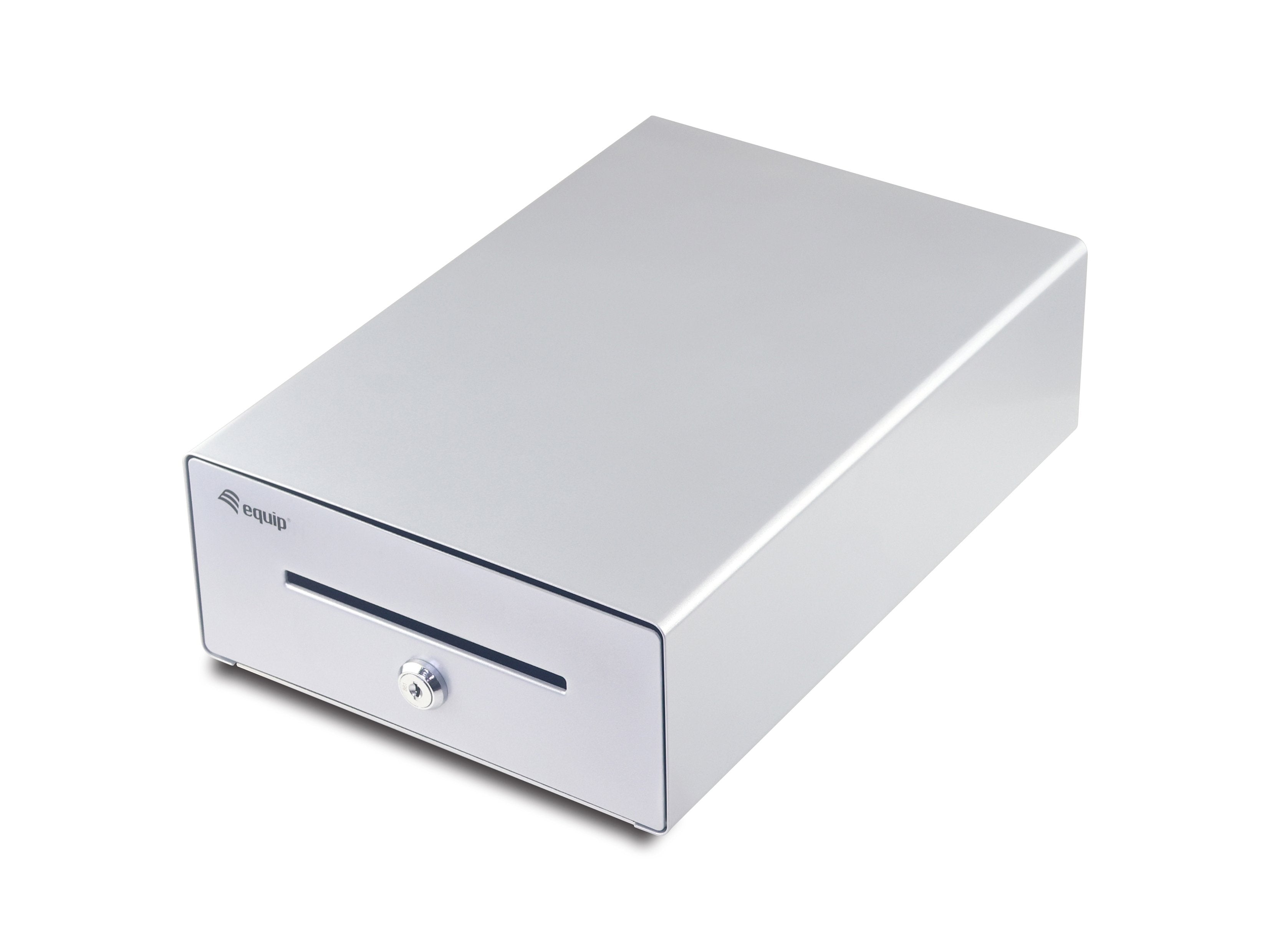 Tpv Cajon Portamonedas Equip Aluminio Apertura Manual Y Automatica Conector Rj11 Color Plata