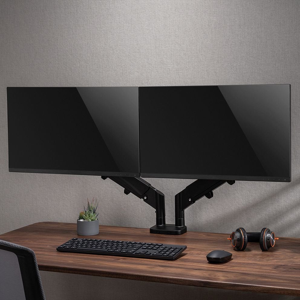 Brazo Doble Para Monitor Lcd Montaje En Mesa Platzsparend Springfeder 6 Articulaciones