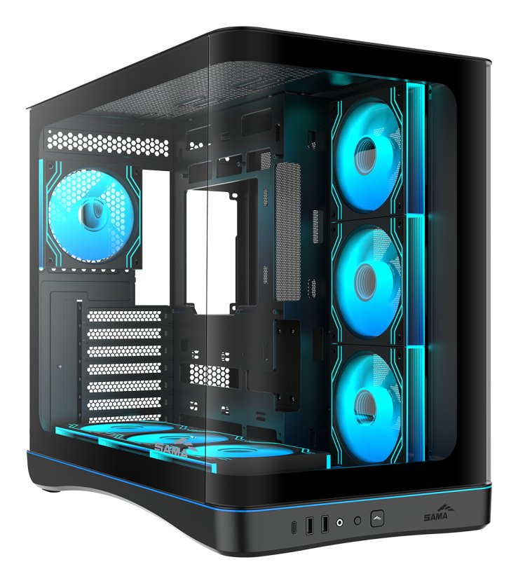 Sama V62 Atx Mid-Tower Atx Pc Case Black Retail