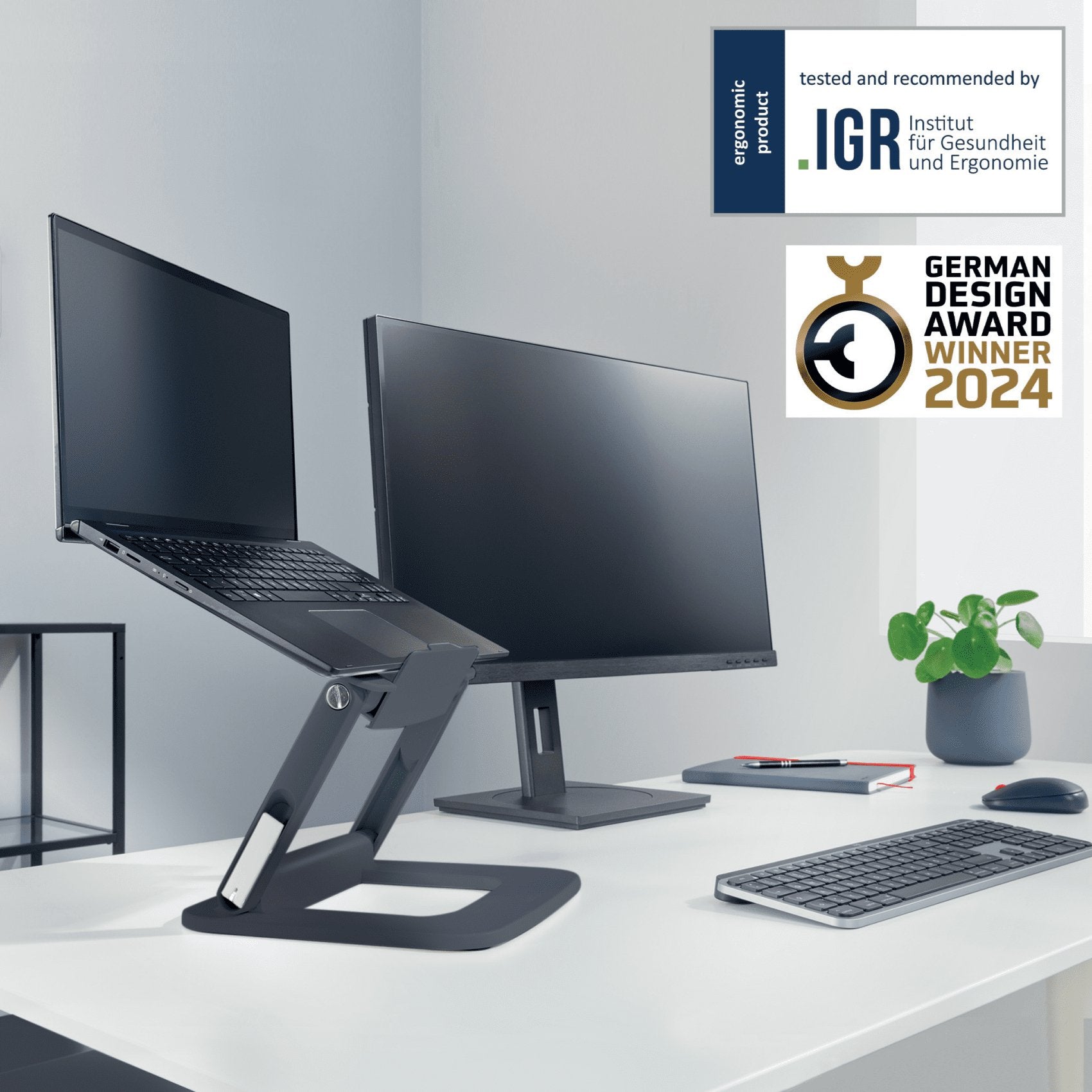 Leitz Ergo Laptopmänder Dunkelgris Aus 80% Recyceltem Kunmmoff