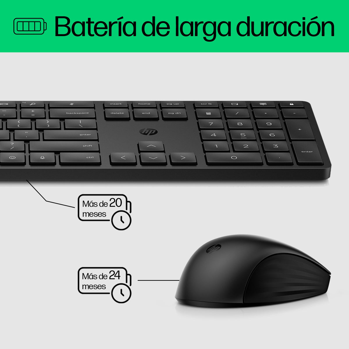 EAN 0196188141304 - HP 650 Wireless Keyboard and Mouse Combo Black teclado Ratón incluido Hogar RF inalámbrico Negro imagen 6