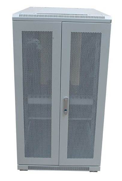 Allnet 19\"Schrank, 22he, B600/T1000mm, Perforierte Blechtüren, Lichtgris, Snb-Serie,