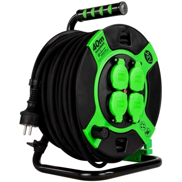 Rev Cable Drum Resin 40m Ip 44 4-Fold Black Green