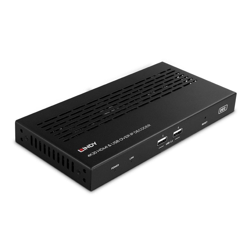 Lindy 4k30 Hdmi Y Usb Sobre Ip Decodificador Multidifusión Y Video Wall