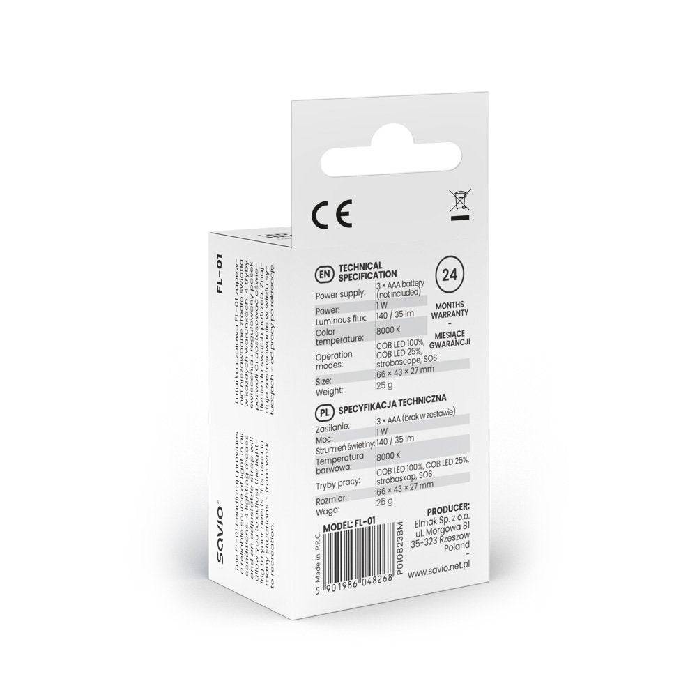 EAN 5901986048268 - Savio FL-01 linterna Negro Linterna con cinta para cabeza LED imagen 7