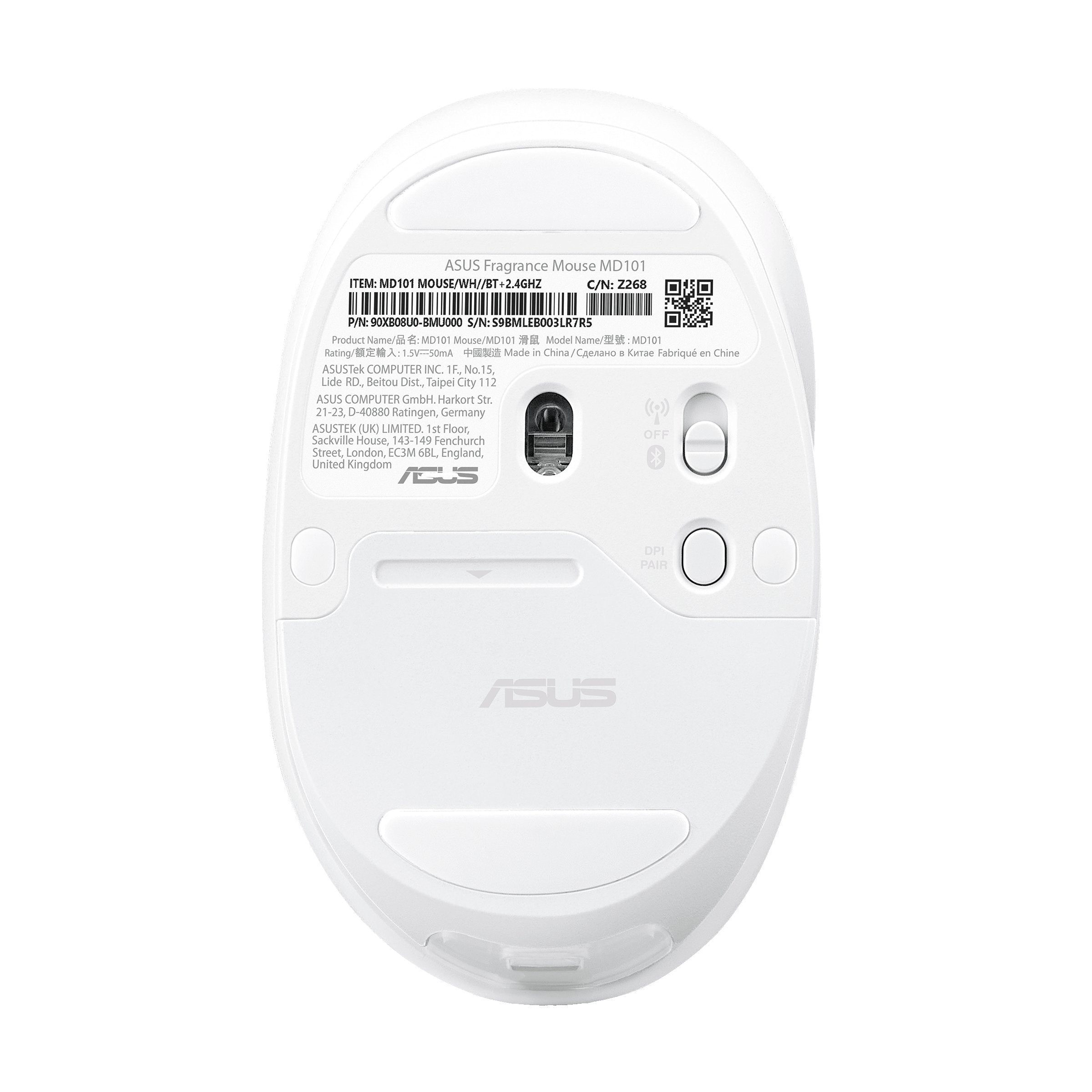 EAN 4711387343654 - ASUS Fragrance Mouse MD101 ratón Hogar Ambidextro RF Wireless + Bluetooth Óptico 2400 DPI imagen 5