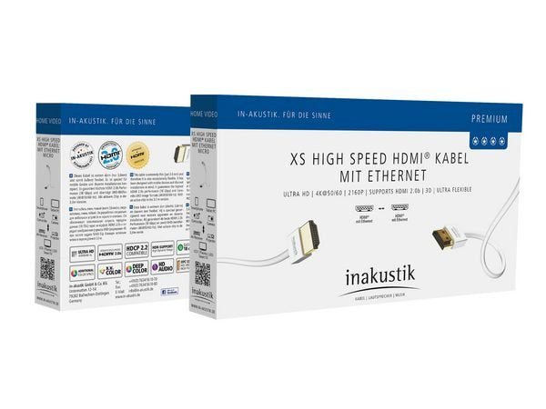 In-Akustik High Speed Hdmi Ethernet Prem Xs 3,0m Weiss