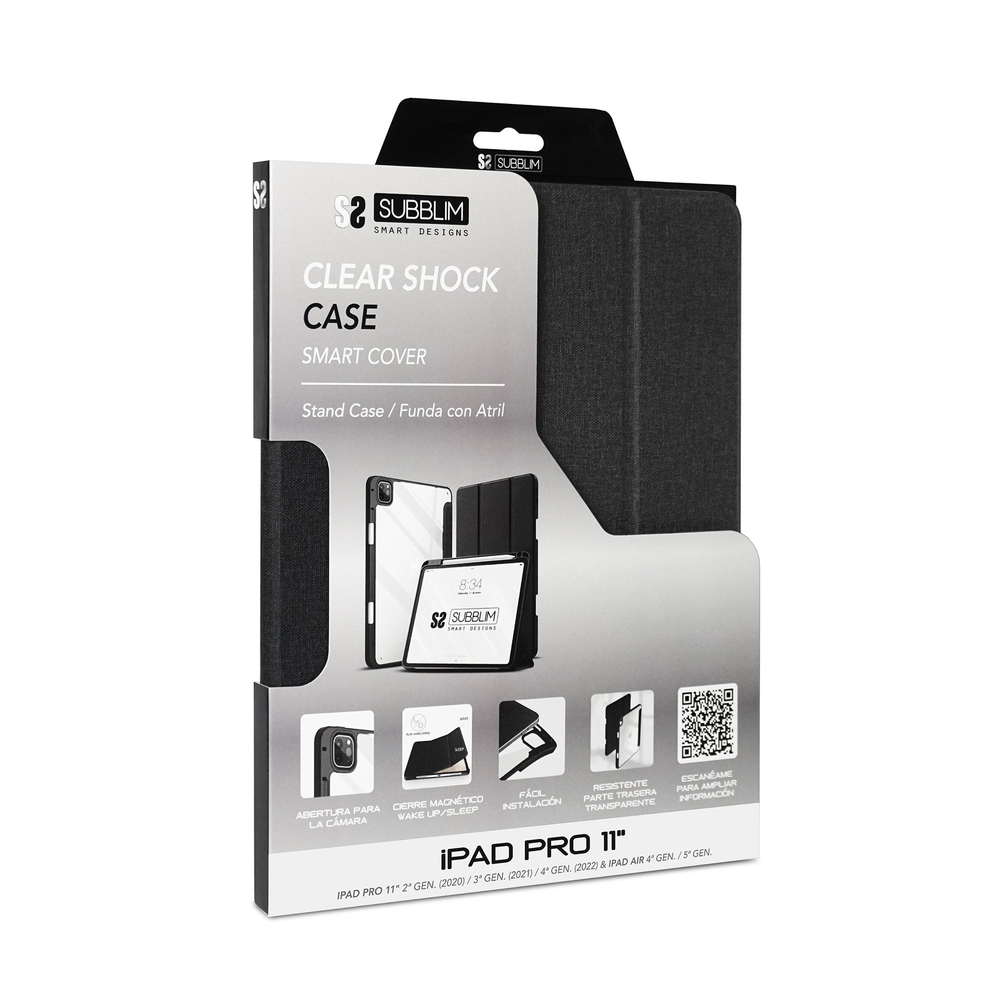 EAN 8436586742751 - SUBBLIM SUBCST-5SC400 funda para tablet 27,9 cm (11") Folio Negro, Transparente imagen 7