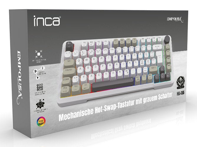 EAN 8681949016998 - Inca IKG-455 teclado Juego USB + RF Wireless + Bluetooth QWERTY Alemán Blanco imagen 8