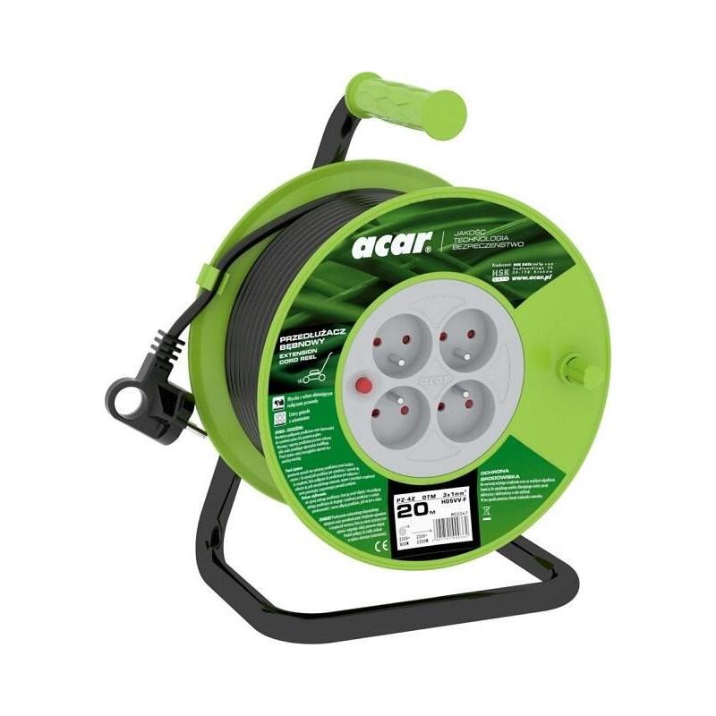 Acar Pz-4z/Otm H05vv-F 3g1.0 20m Cable De Extensión Retráctil