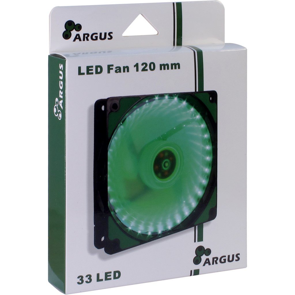 Inter-Tech L-12025 Carcasa Del Ordenador Ventilador 12 Cm Negro, Verde