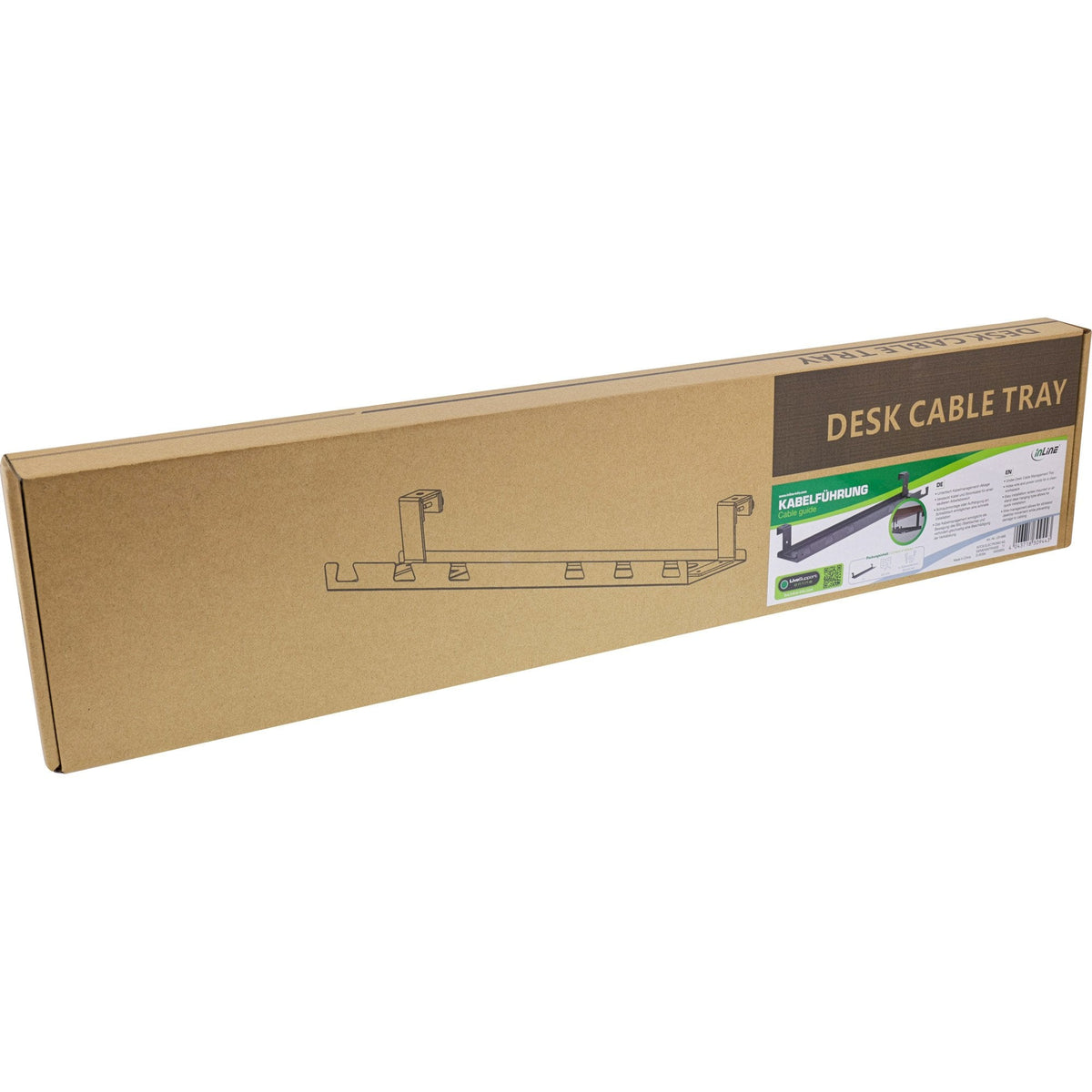 Inline Cable Guía/Estante Para Montaje Debajo De La Mesa, Negro