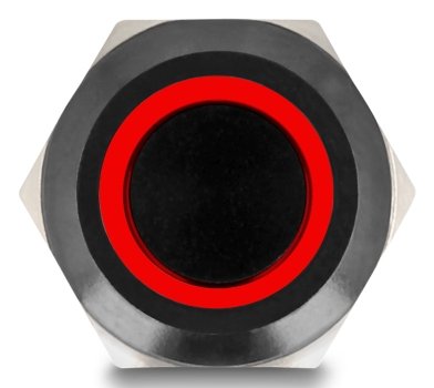Delock Druckschalter Para Instalación Negro 12 Mm 12 V 4 X Lötanschluss Led Rojo Ring