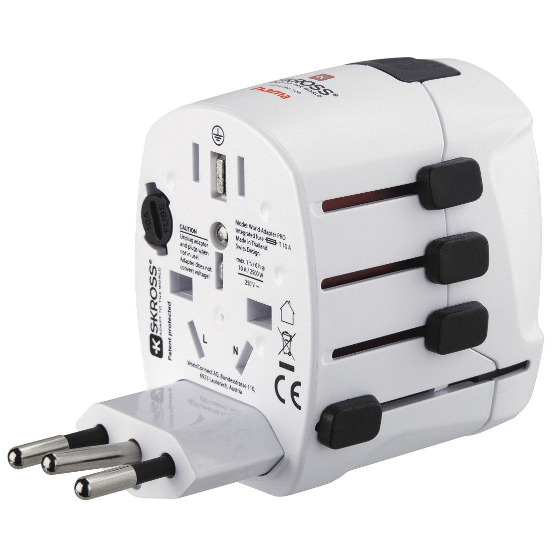 Hama World Travel Pro Adaptador De Enchufe Eléctrico Universal Blanco