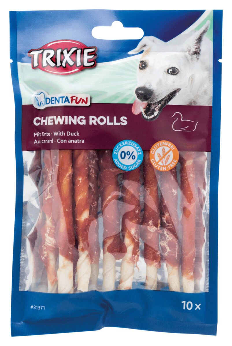 EAN 4011905313719 - TRIXIE Denta Fun Duck Chewing Rolls Perro Snacks Pato 80 g imagen 1