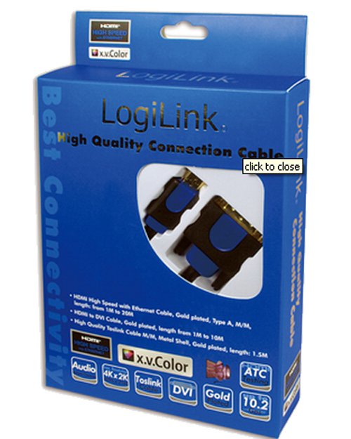 EAN 4052792005622 - LogiLink CHB3105 adaptador de cable de vídeo 5 m HDMI DVI-D Negro, Azul imagen 2