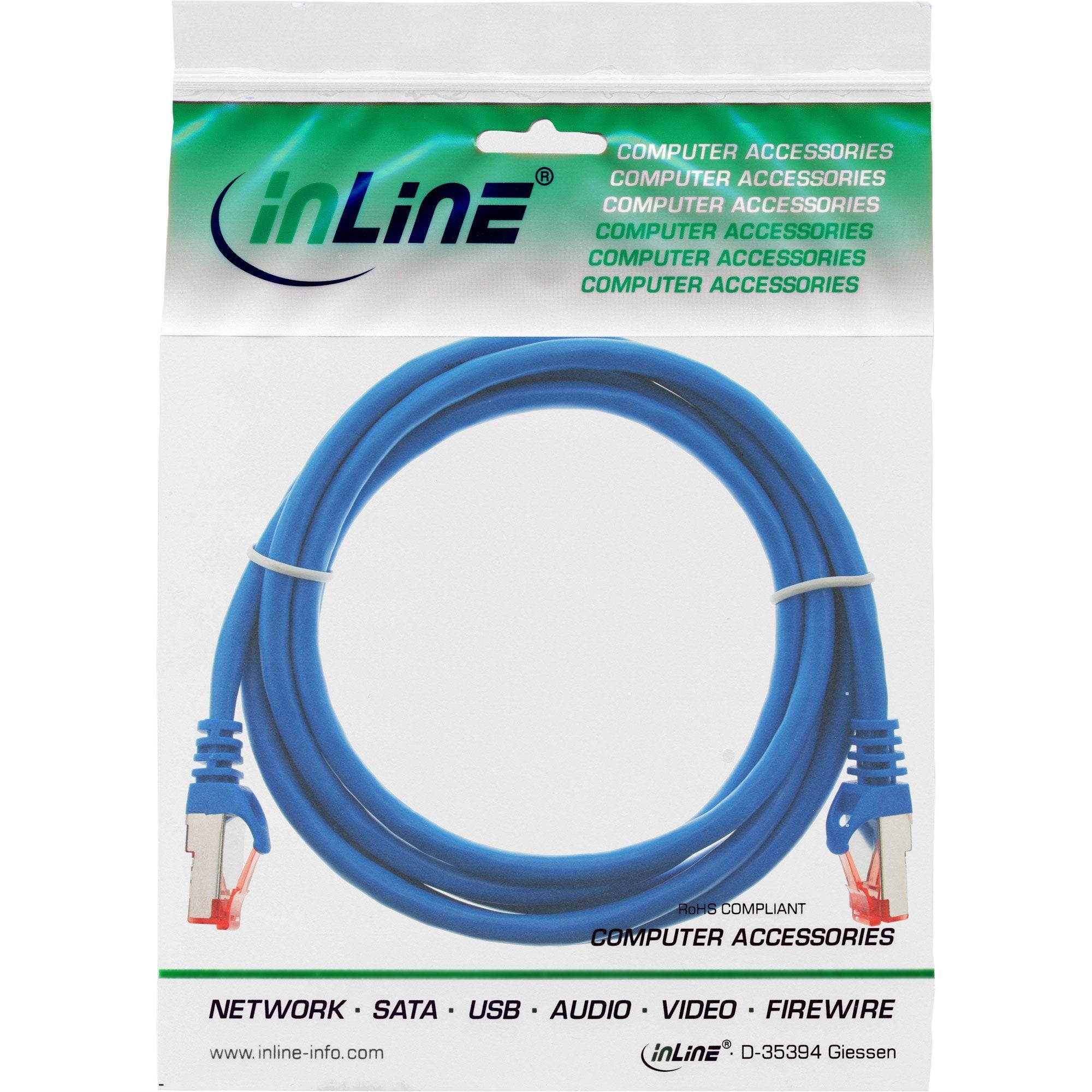Cable De Red Inline S/Ftp Pimf Cat.6 250mhz Pvc Cca Azul 1.5m