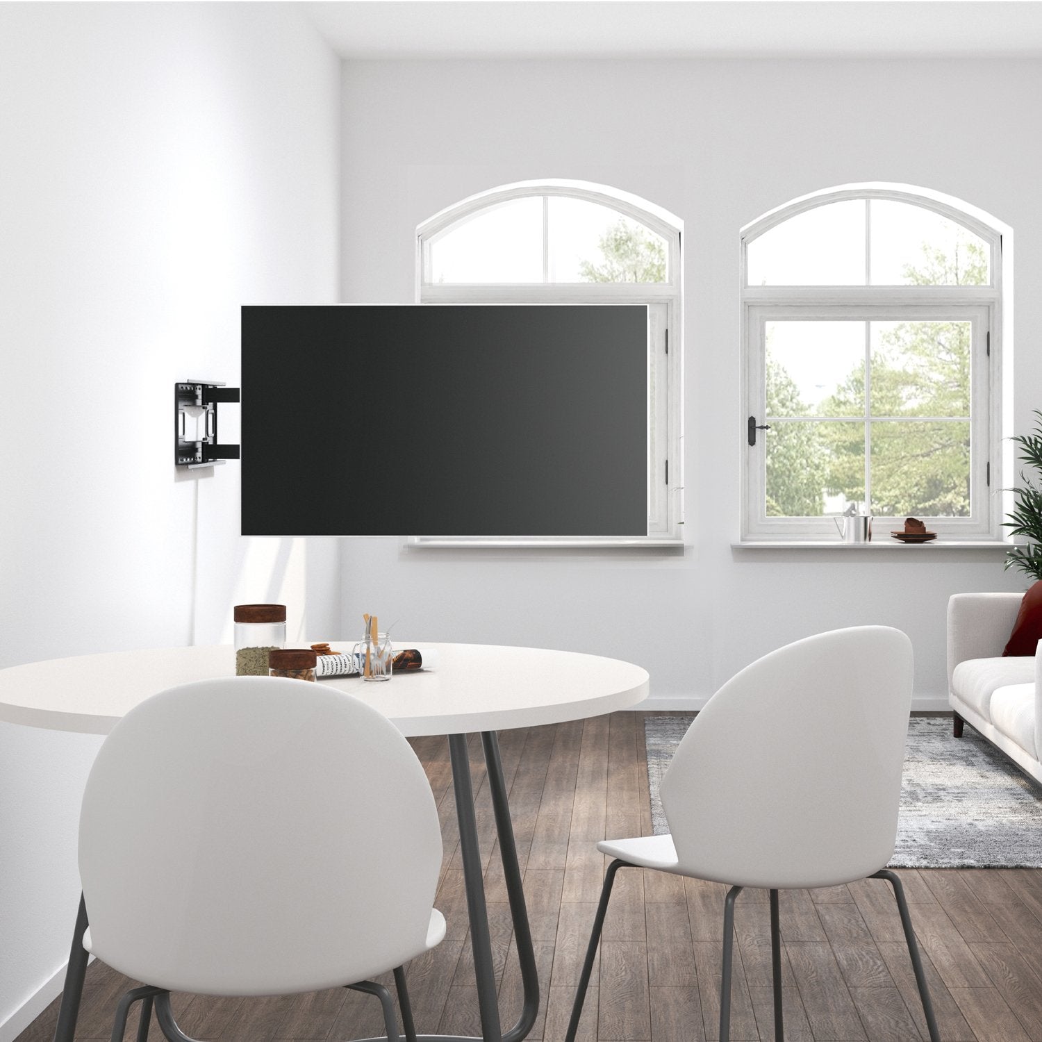 Aisens Soporte Pro Giratorio, Inclinable Y Nivelable Para Monitor/Tv 50kg De 43-80, Negro