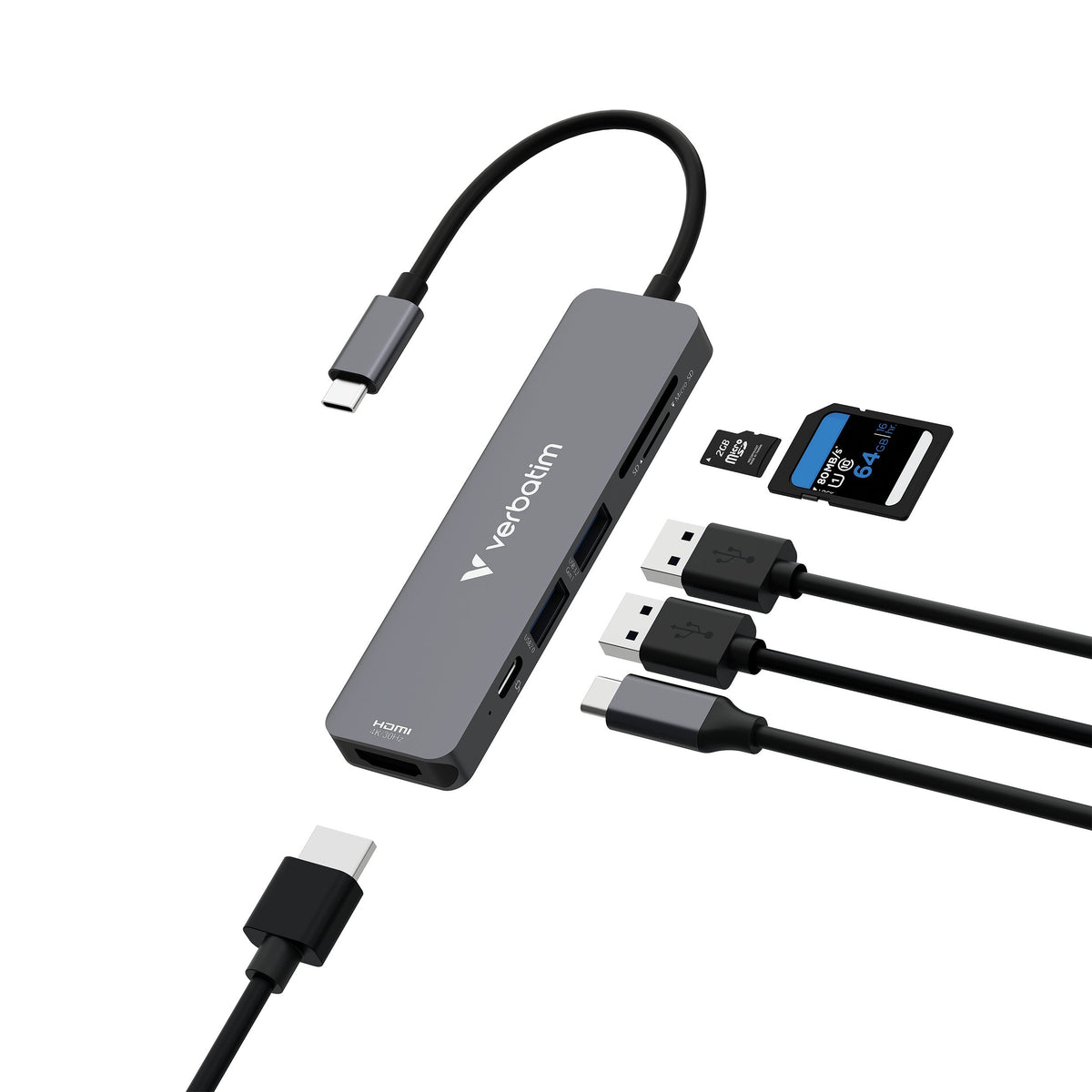EAN 23942321569 - Verbatim 32156 hub de interfaz USB 3.2 Gen 1 (3.1 Gen 1) Type-C 5000 Mbit/s Gris imagen 2