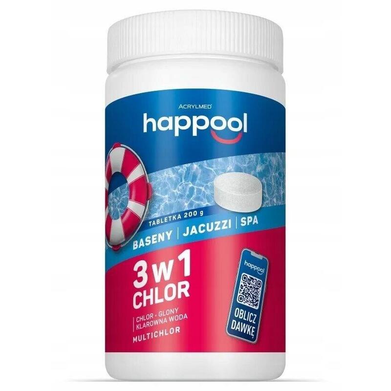 Acrylmed Multichlor 3 En 1 Pastillas Multifuncionales Liberadoras De Cloro 200 G - 1 Kg