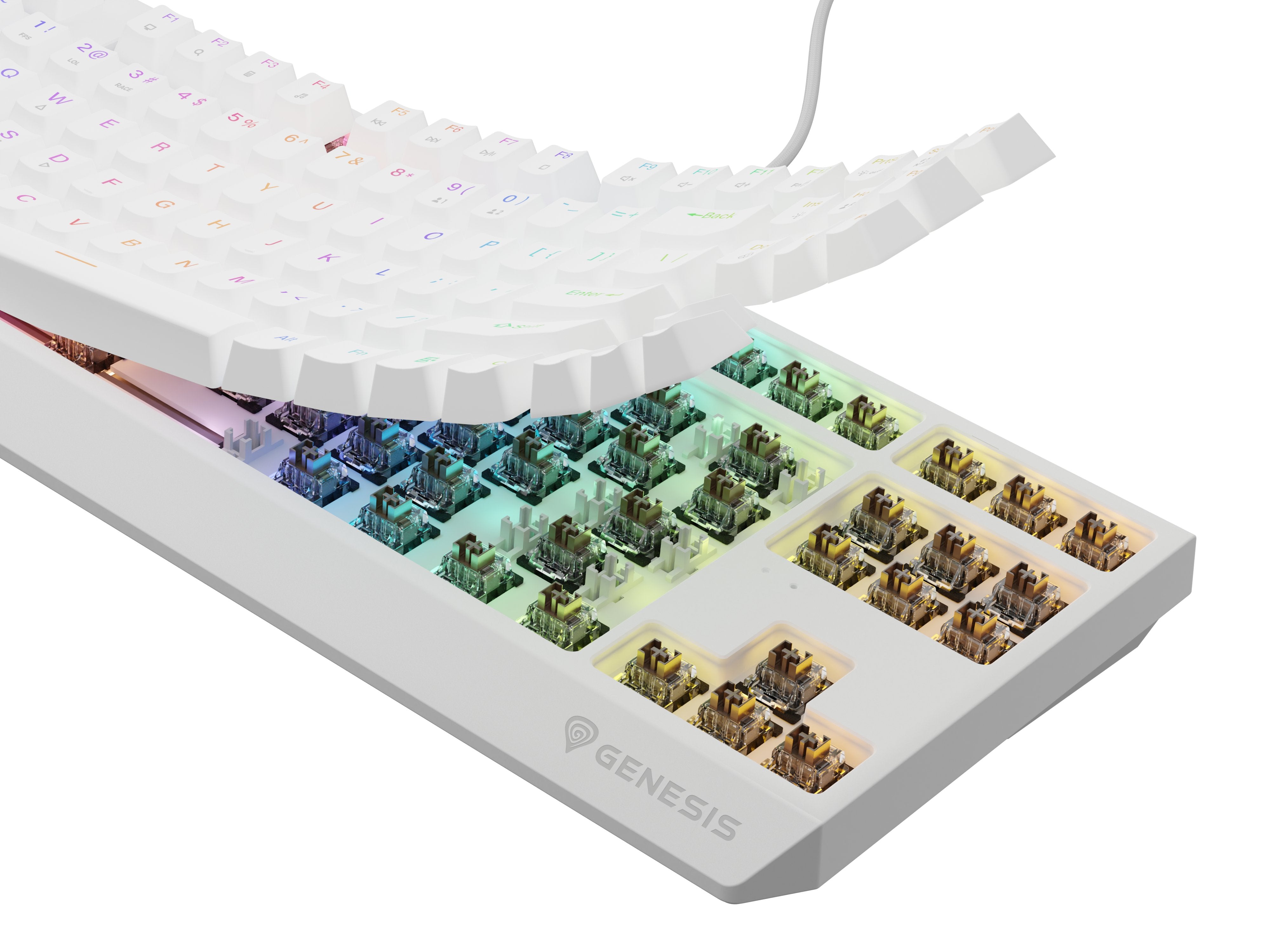 EAN 5901969443301 - GENESIS Thor 230 TKL teclado Juego USB + RF Wireless + Bluetooth QWERTY Blanco imagen 15