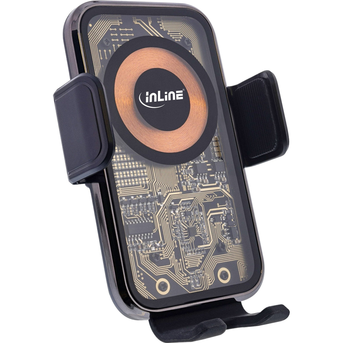 Inline® Car Smartphone Holder, One Touch Qi 2, Universal, Wireless Charger