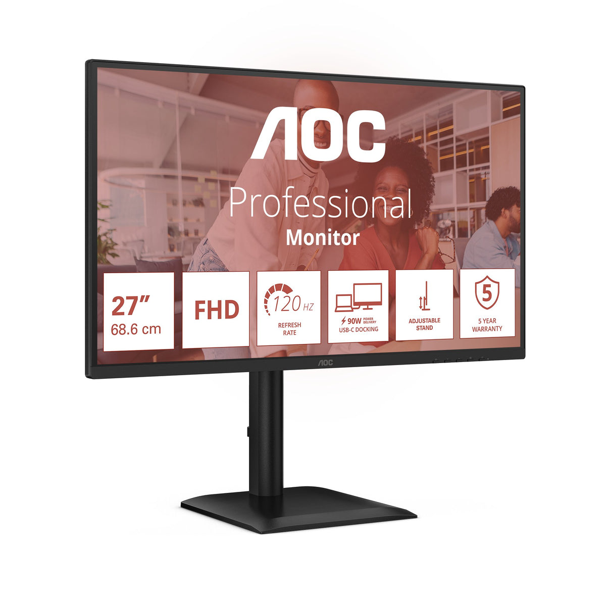 EAN 4038986182805 - AOC 27E4CV pantalla para PC 68,6 cm (27") 1920 x 1080 Pixeles Full HD LED Negro imagen 3