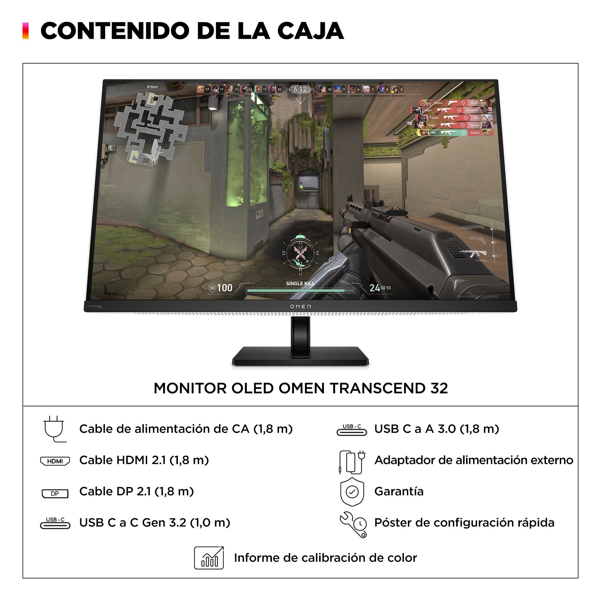 EAN 197961928082 - HP OMEN Transcend 31.5 inch UHD 240Hz OLED Gaming Monitor - Transcend 32 pantalla para PC 80 cm (31.5") 38 imagen 10