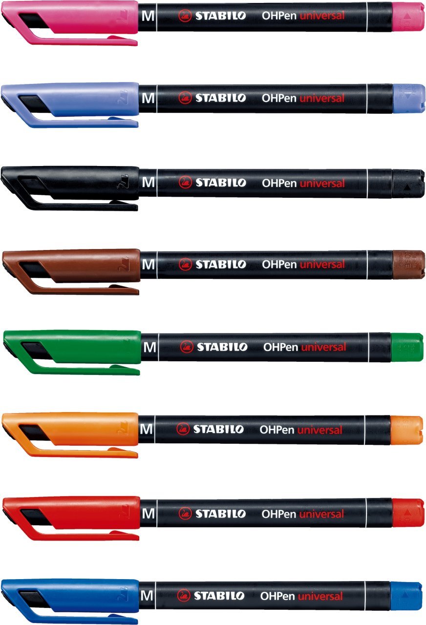 Stabilo Rotulador Permanente Ohpen Universal Punta Media 1mm Caja 10 Negro