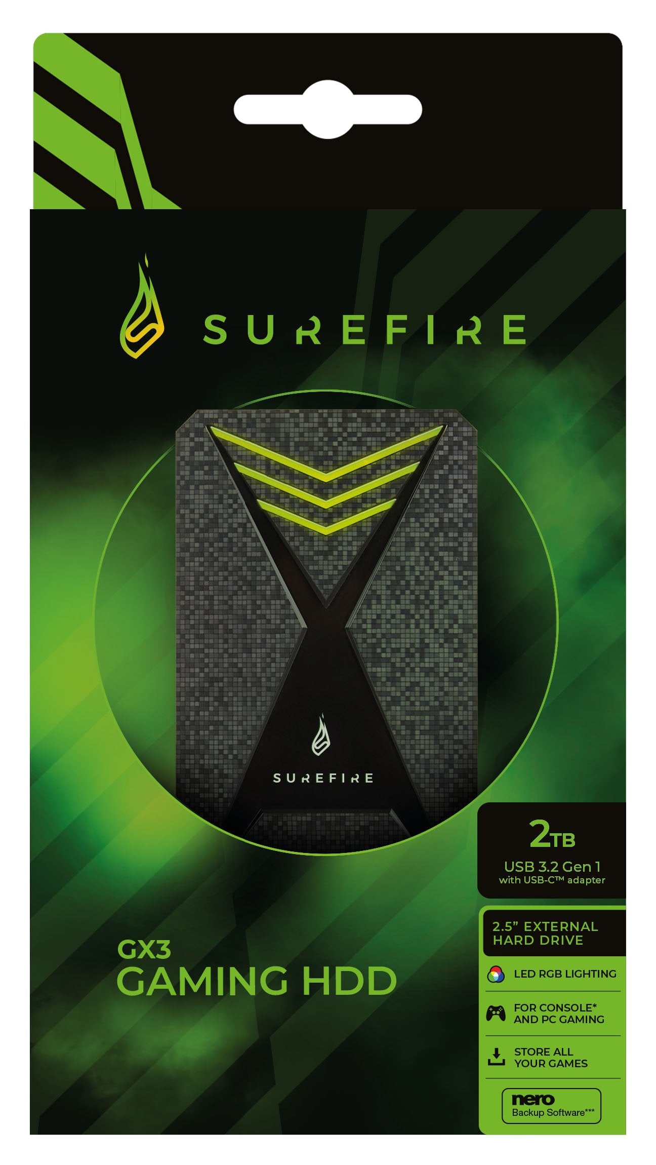EAN 0023942536826 - SureFire Gaming disco duro externo 2 TB 2.5" Micro-USB B 3.2 Gen 1 (3.1 Gen 1) Negro, Gris imagen 3