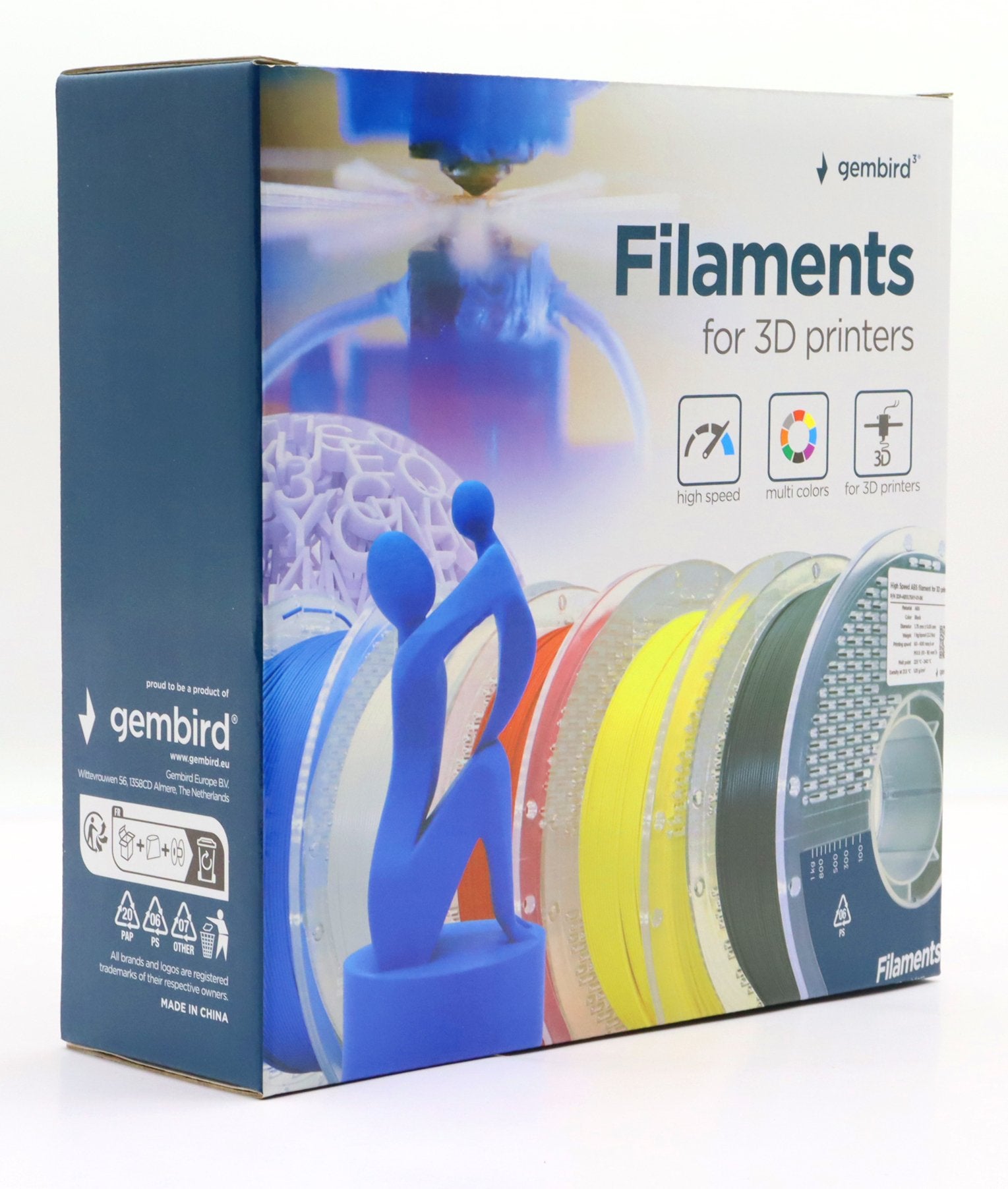 EAN 8716309131643 - Gembird 3DP-PLA1.75HY-01-B material de impresión 3d Ácido poliláctico (PLA) Azul 1 kg imagen 3