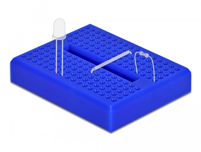 Experimentier-Mini Steckbrett 170 Kontakte Blau