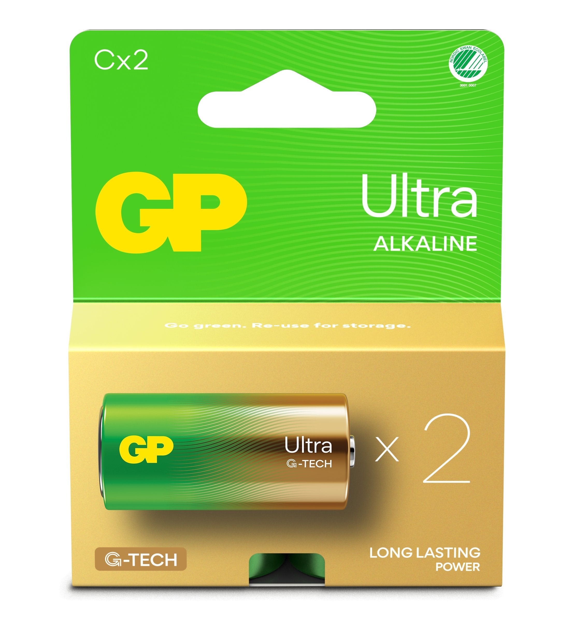 Gp Pilas Gp Pila Ultra Alcalina C Baby Longlife, Lr14, 1,5volt 2 Piezas, Con Nueva Tecnología G-Tech Gpult14a753c2