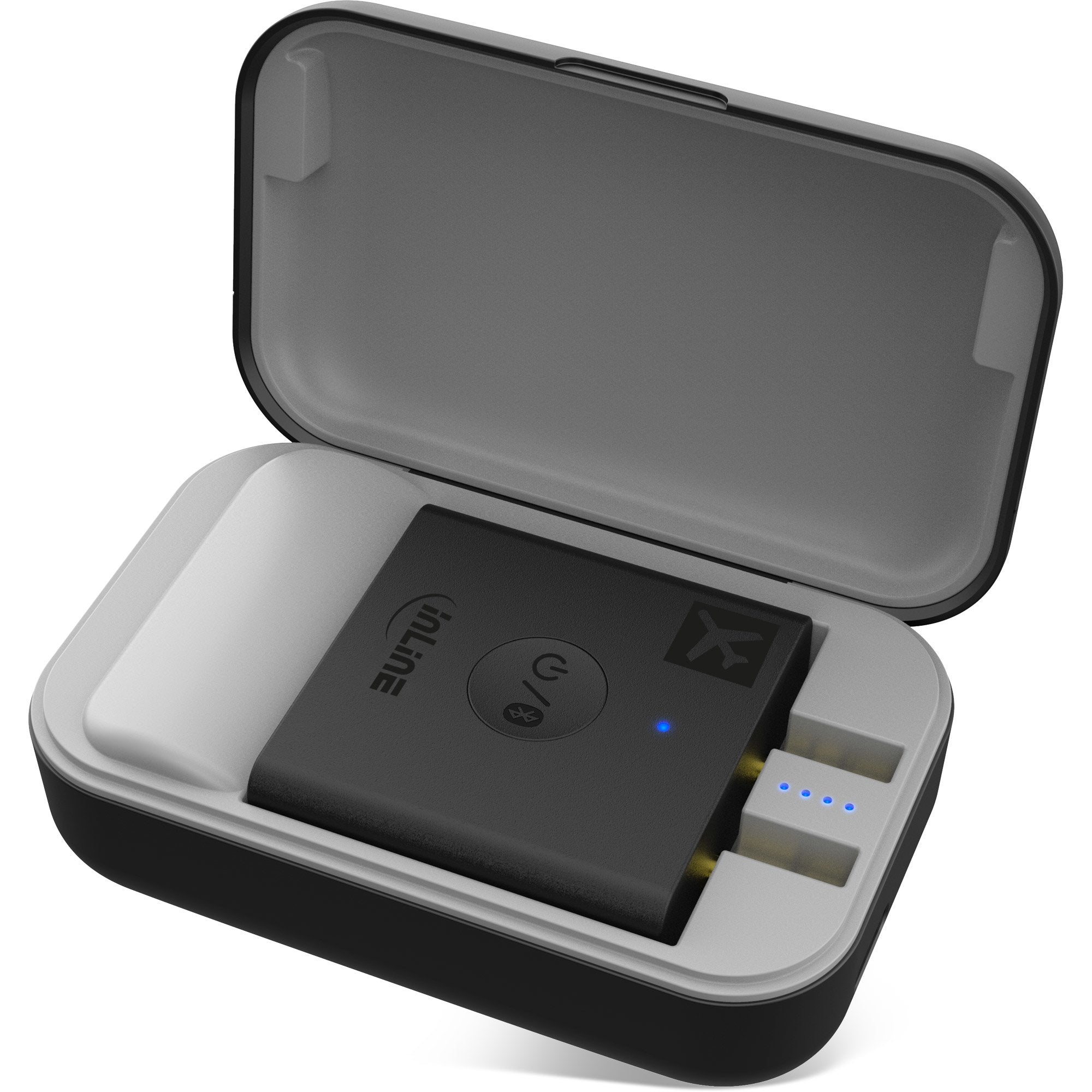 Transmisor De Audio Bluetooth Para Aviones Inline, Bt 5.0, Aptx Hd/Ll, Adaptador De Vuelo Con Estuche De Carga