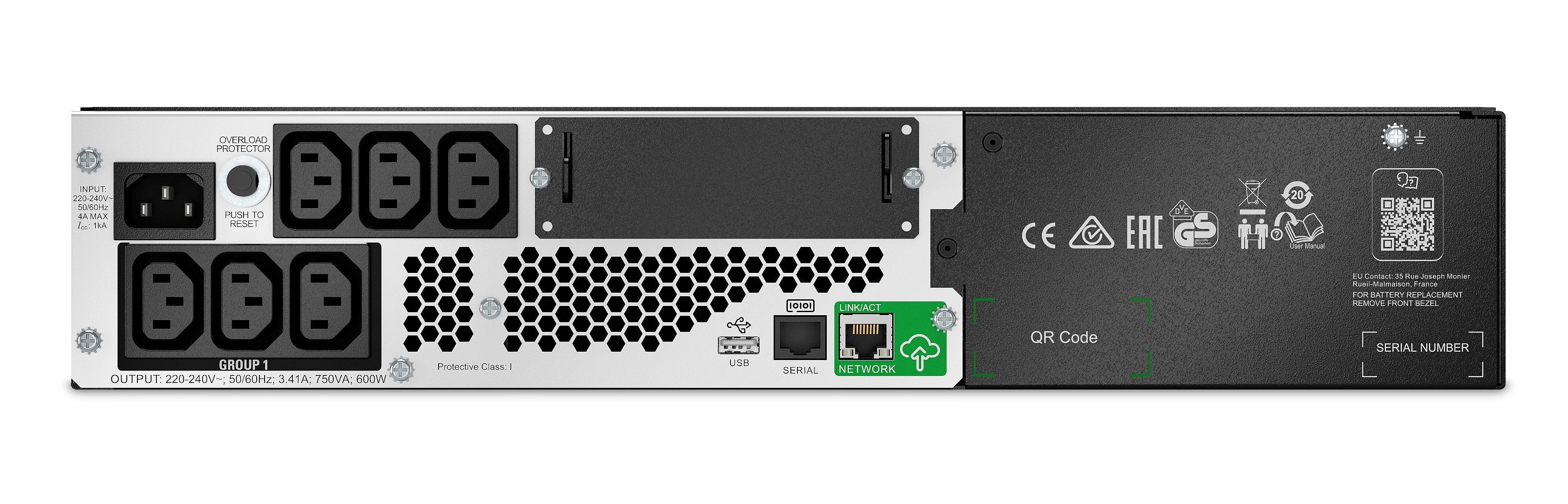 EAN 731304407966 - APC Smart-UPS Lithium Ion Short Depth 750VA 230V with SmartConnect sistema de alimentación ininterrumpida imagen 2
