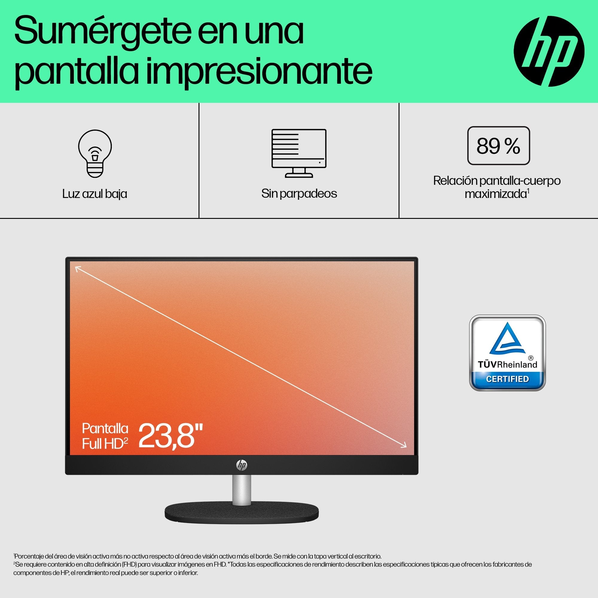 EAN 0198990107493 - HP 24-cr0110ns AMD Ryzen™ 5 7520U 60,5 cm (23.8") 1920 x 1080 Pixeles PC todo en uno 16 GB LPDDR5-SDRAM 1 imagen 6