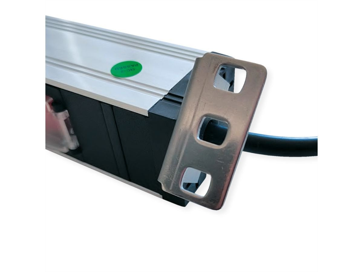 Value 19-Zoll-Steckdosenleiste 7fach Mit Berlastschutz, 1 He, Schutzkontakt-Stecker, 2,8 M