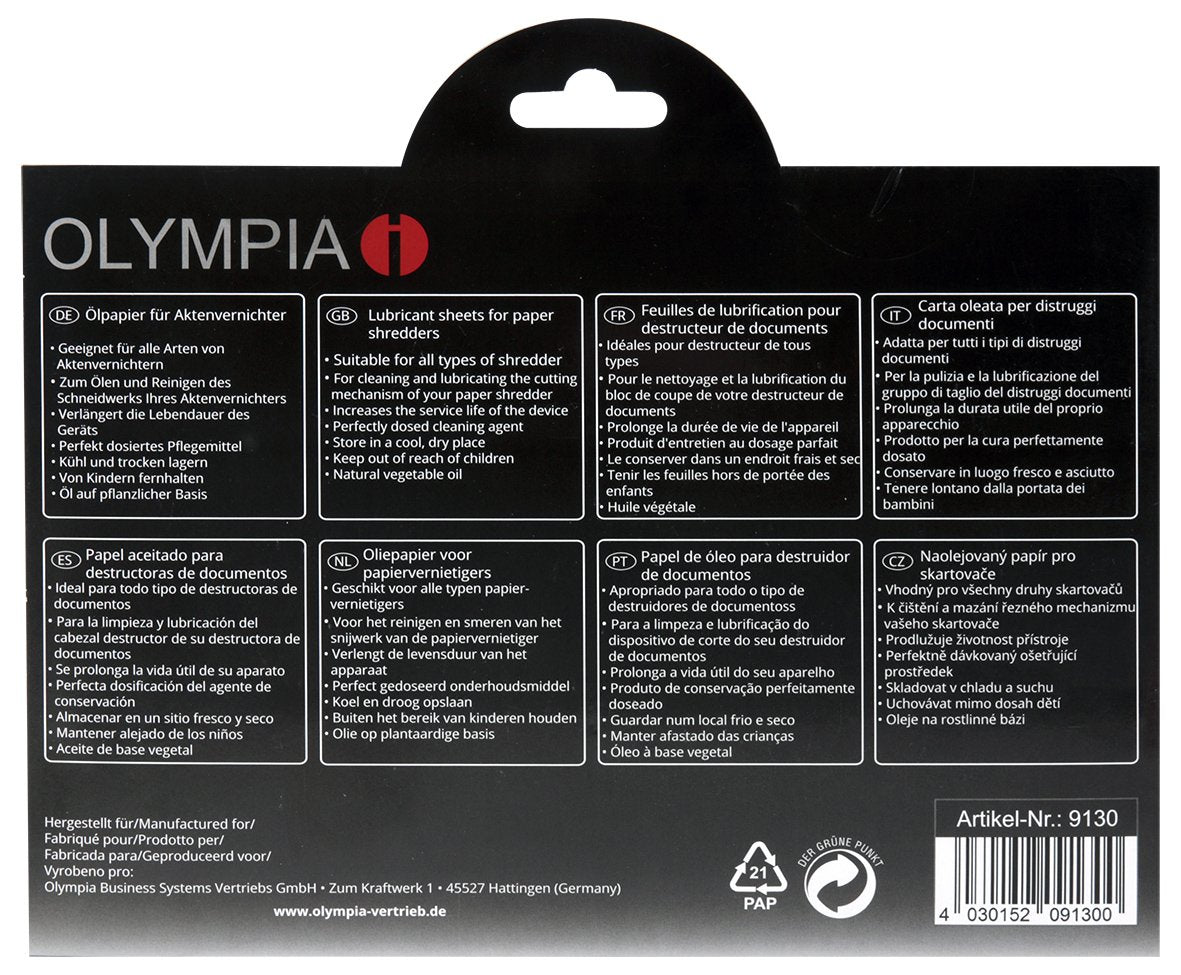 EAN 4030152091300 - Olympia 9130 accesorio para destructoras de papel Aceite lubricante 12 pieza(s) imagen 2