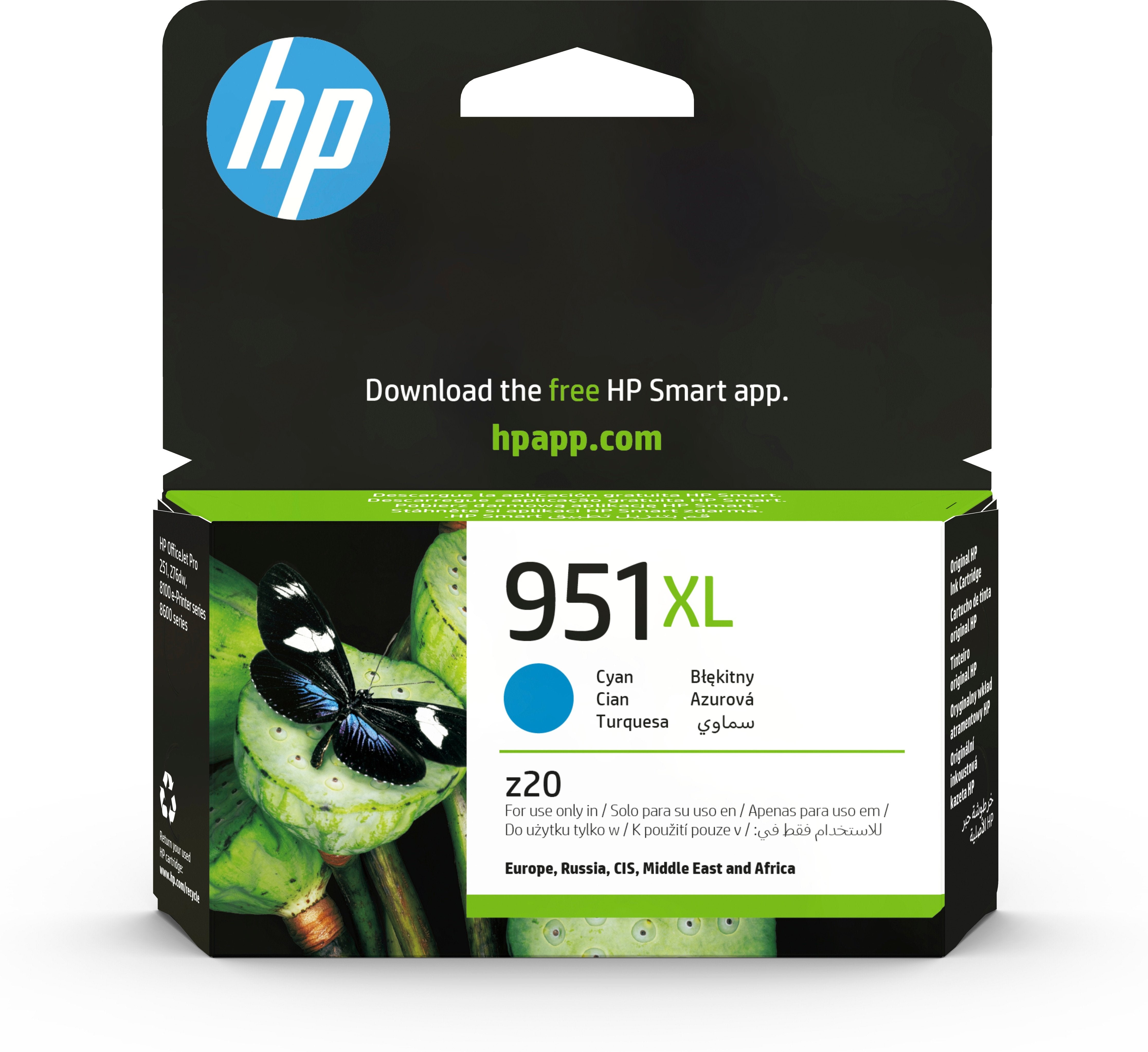 EAN 0886111748921 - HP 951XL High Yield Cyan Original Ink Cartridge cartucho de tinta 1 pieza(s) Alto rendimiento (XL) imagen 1
