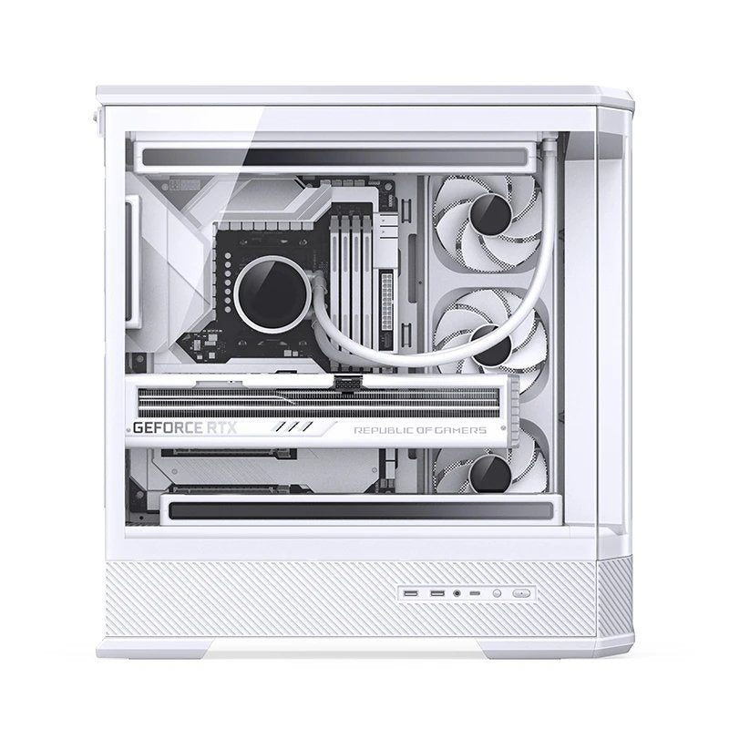 Jonsbo D400 Pc-Gehäuse, Midi Tower, Atx, Tempered Glass - Weiss
