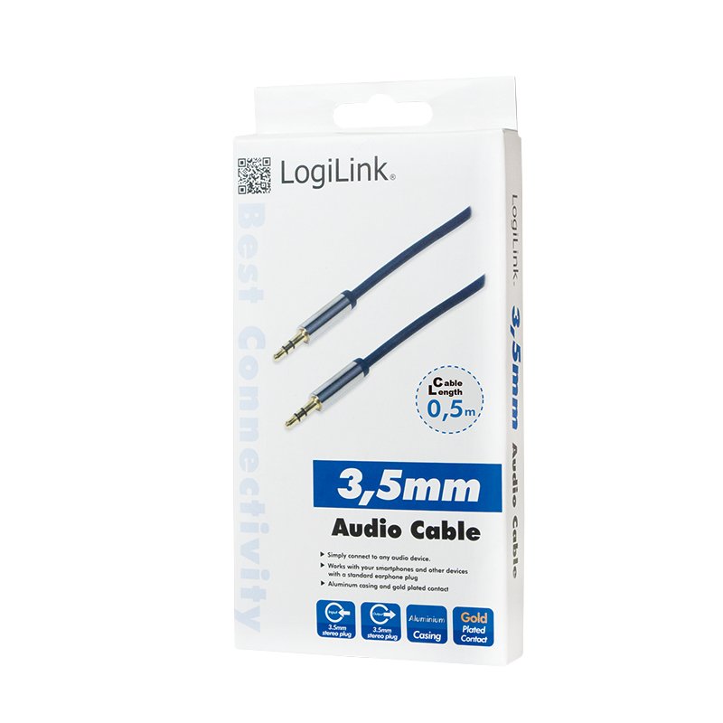 EAN 4052792034387 - LogiLink 3.5mm - 3.5mm 0.5m cable de audio 0,5 m 3,5mm Azul imagen 3